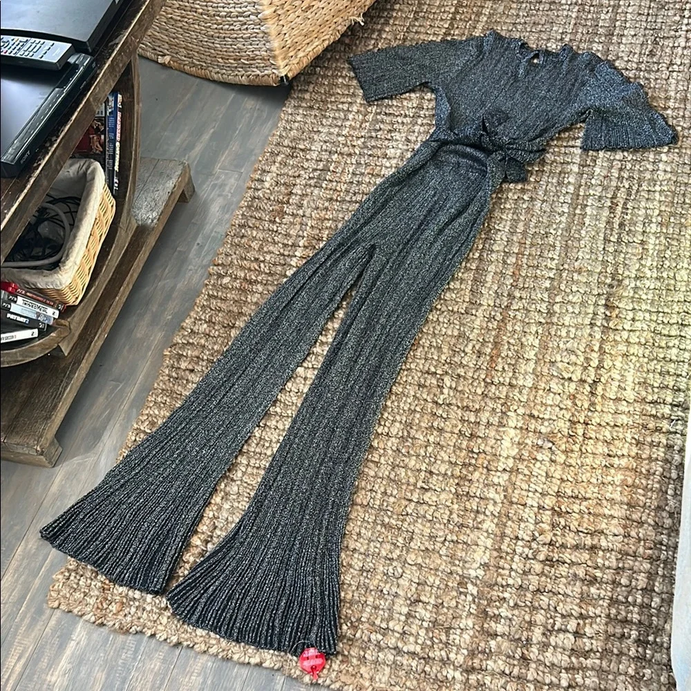 NEW ATM Black Silver Sparkly Full Length Size Petite